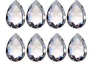 H&D 10-Piece Crystal Teardrop Chandelier Ornaments