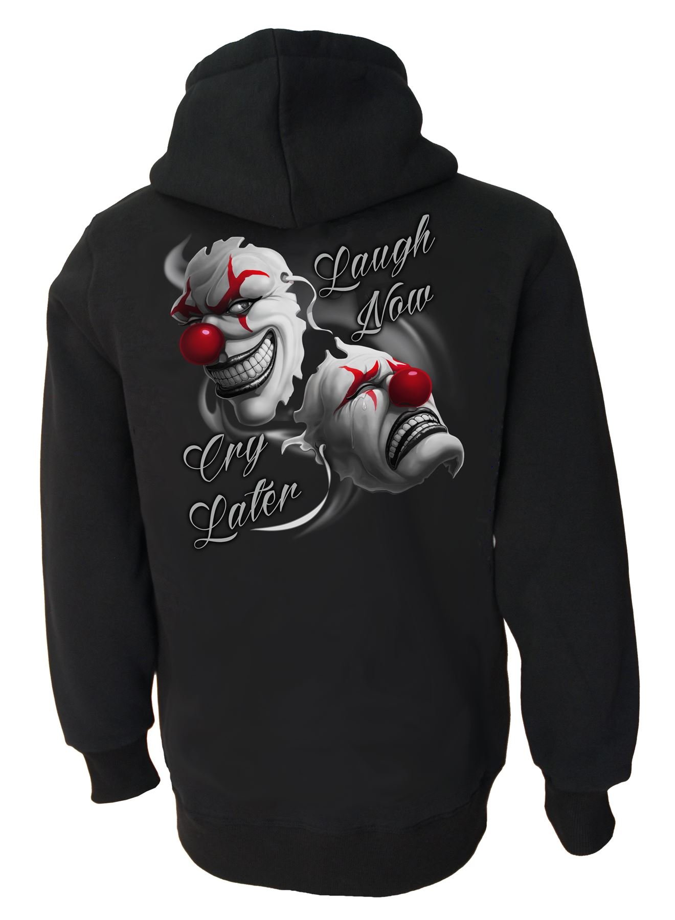 Darkside Laugh Now Cry Later Clowns Genuine Fleece Lined Zip Hood XX Large Black