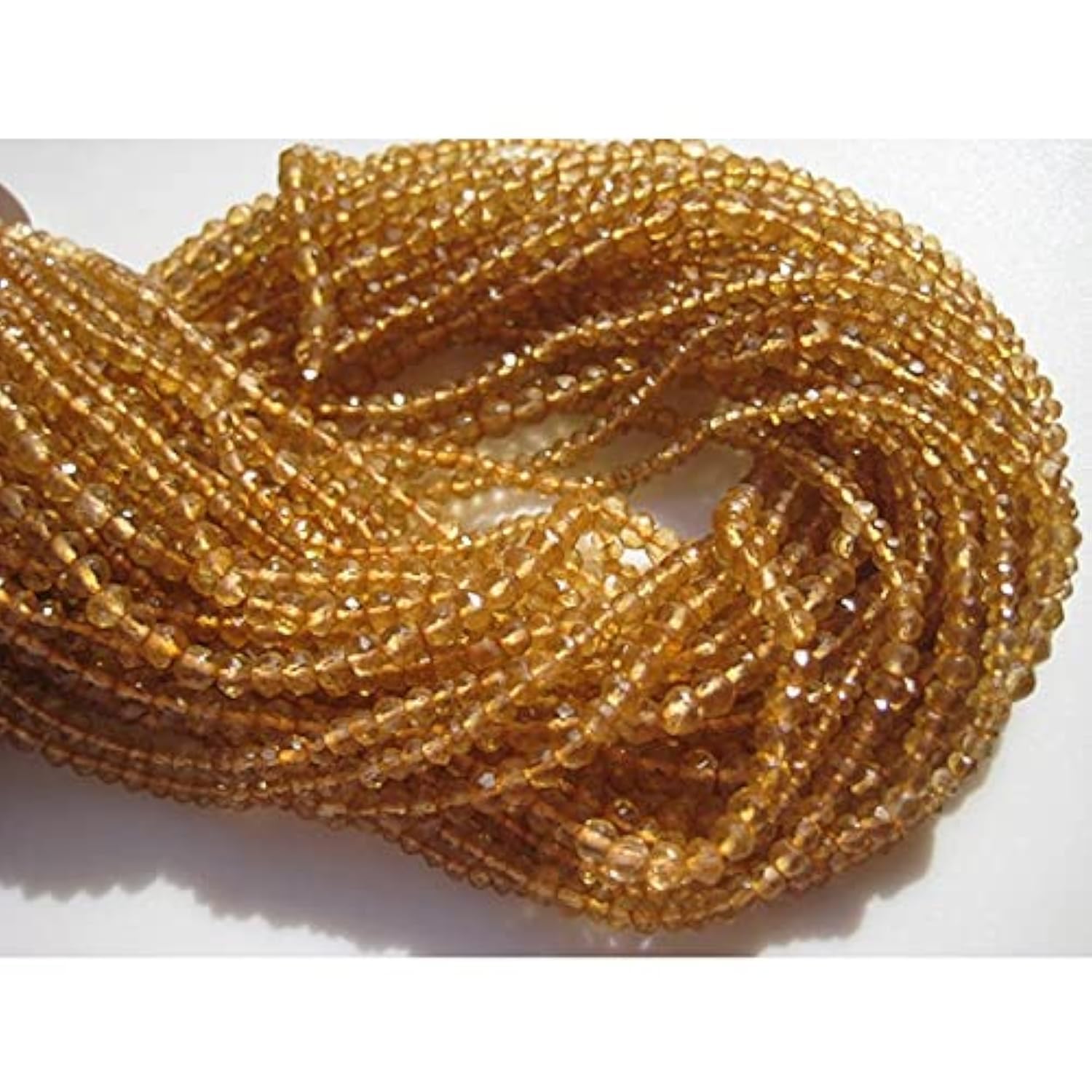 Fil citrine perles rondelles 3mm pour créer des bijoux bohèmes d'été
