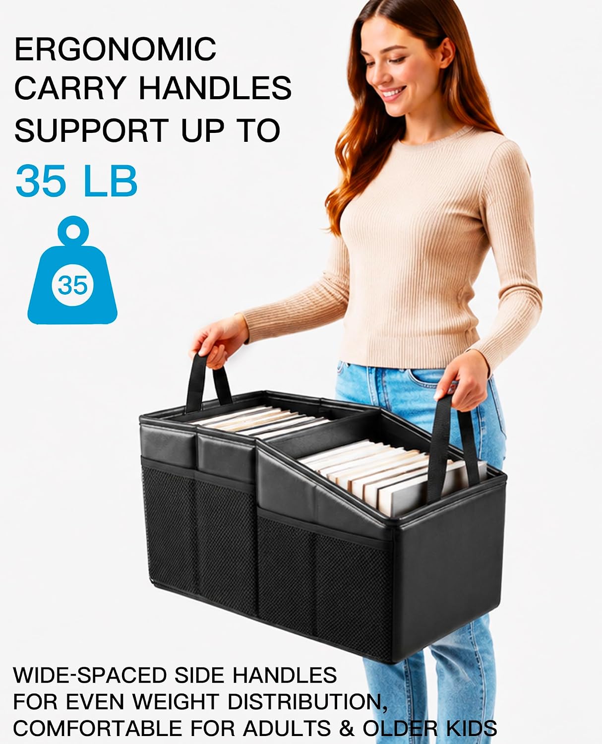 Car Storage Organizer, Black Reinforced Dividable Car Backseat Organizer