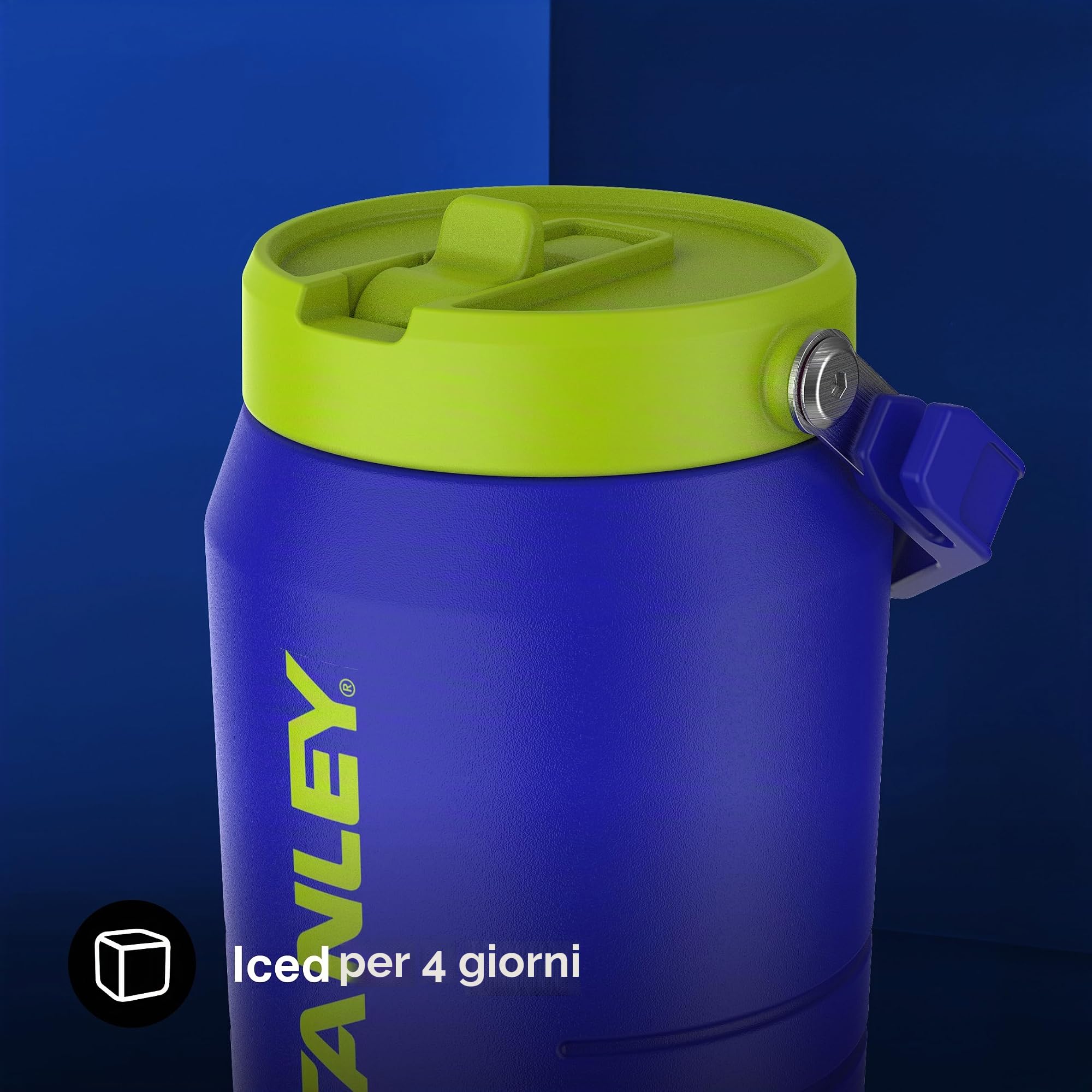 Stanley 1913 Iceflow Flip Straw 2.0 Jug 1.90L - 20 Ore Di Freddo - 4 Giorni Di Freddo - A Prova Di Perdite - Borraccia Acciaio - Lavabile In Lavastoviglie - Bottiglia Termica Palestra - Cobalt