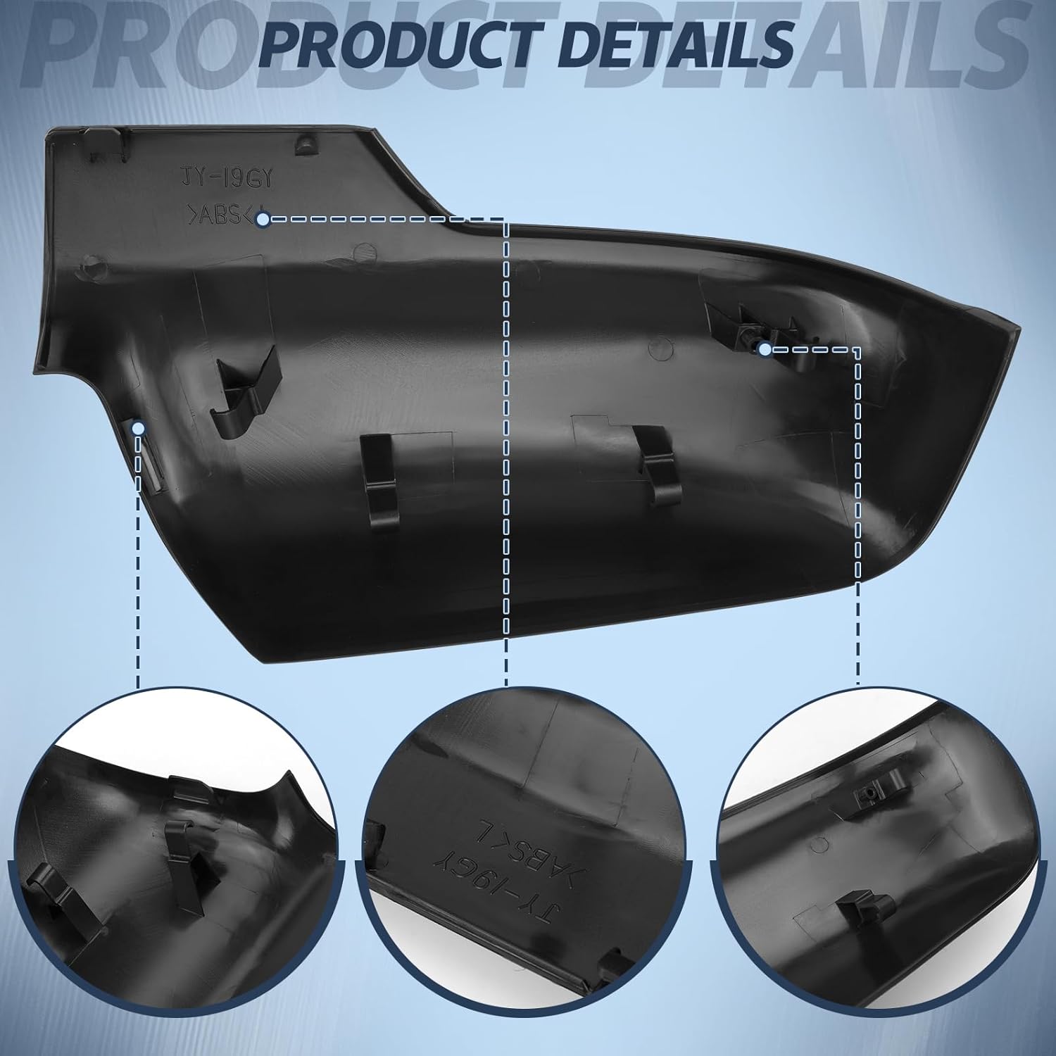 Left Driver Side Car Mirror Cap Cover Compatible with 2019-2025 Dodge Ram 1500 with Turn Signal Light Model, Not for Classic Ram 1500 and Towing Mirrors