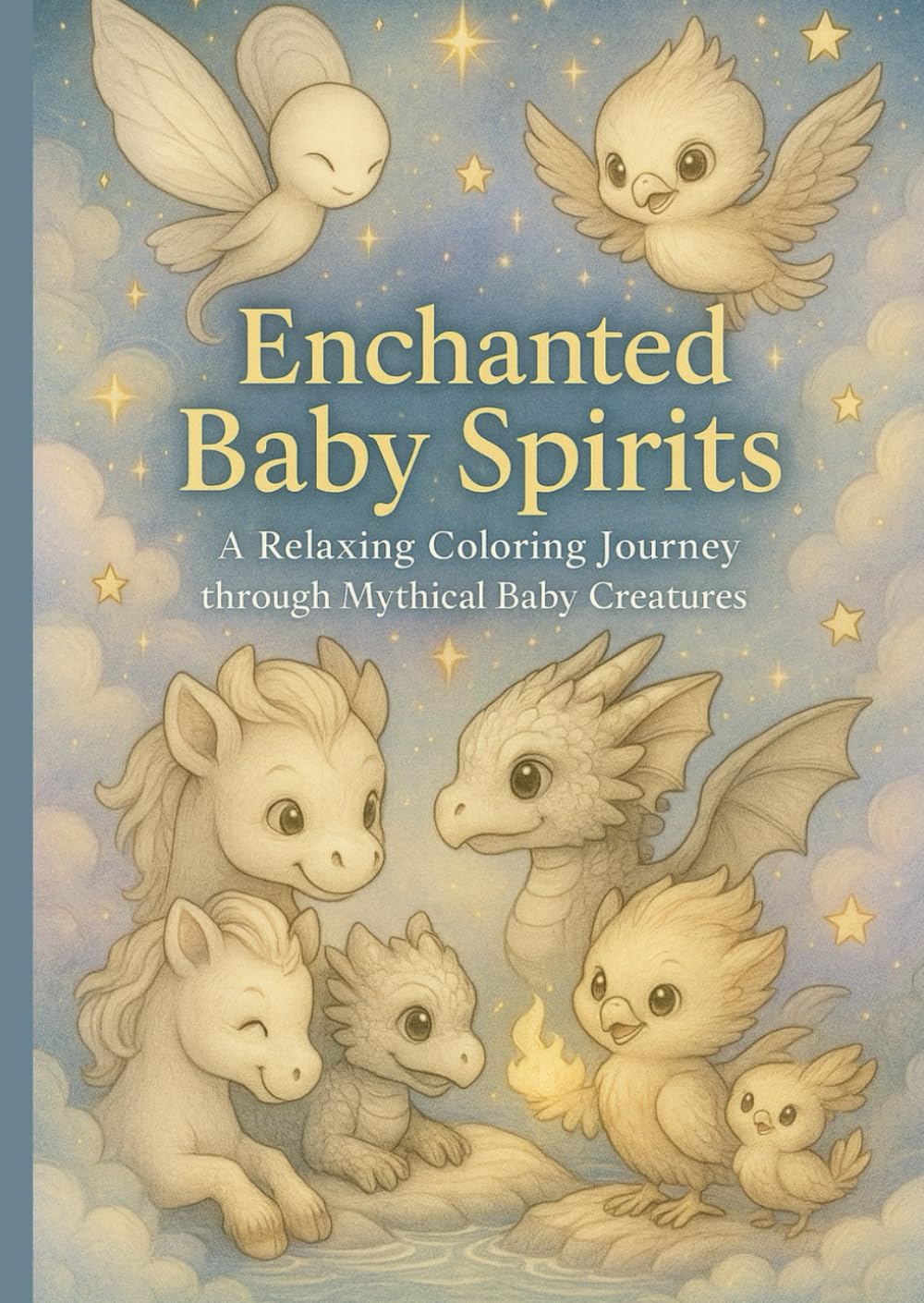 Enchanted Baby Spirits: A Fantasy Creature Coloring Book: A Relaxing Coloring Journey through Mythical Baby Creatures (Fantastical Creatures Art Series)