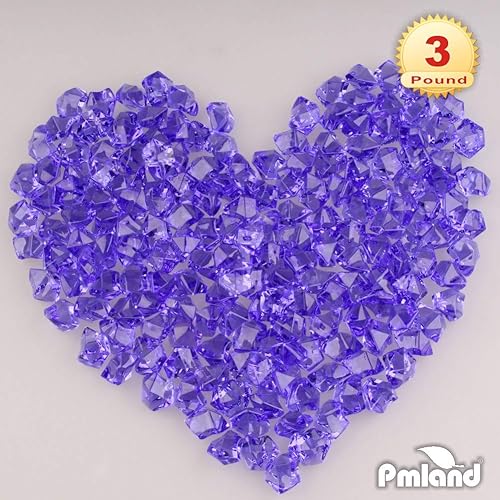 Miniatura 6 de Piedras de hielo acrílicas, cristales de gemas  550 unidades, bolsa a granel de 3 libras para relleno de jarrón, mesa, dispersos, fiestas, bodas,