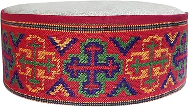 Vastraa Fusion Unisex Woolen Kullu Cap (Pack of 1) (TS0960_Broad Cross Pattern Big 3_Free Size)