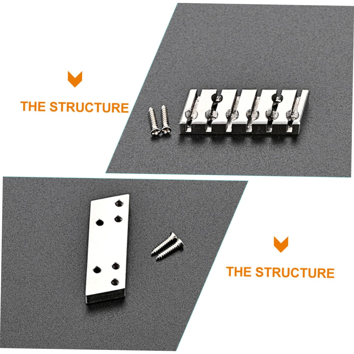 Wakauto 6 String Locking Nut for Electric Guitar Bridge Tight-tune Vintage Style Headless Guitar Supplies Zinc Alloy Parts