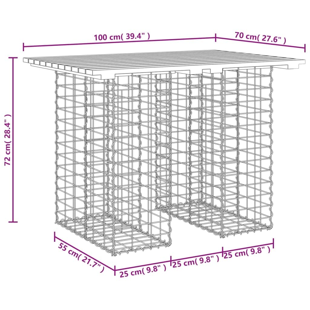 Tavolo da giardino in legno di pino massiccio, 100 x 70 x 72 cm, tavolo da terrazza, tavolo da balcone, tavolo da pranzo, tavolino da giardino, terrazza, balcone, veranda, esterno, per