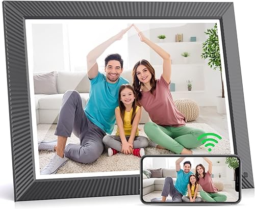 NETHGROW Marco de fotos digital inteligente WiFi de 16.2 pulgadas, marco de fotos digital con pantalla táctil de 32 GB, sensor de movimiento,