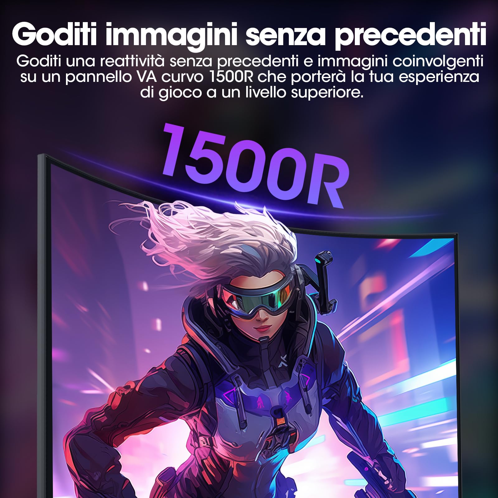 KOORUI 27 Pollici Monitor Curvo 144Hz Full HD VA 3000:1 27N5CA