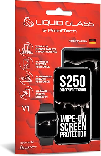 Luvvitt Protector de pantalla de vidrio líquido con protección de pantalla de $250 - Revestimiento resistente a los arañazos para todos los