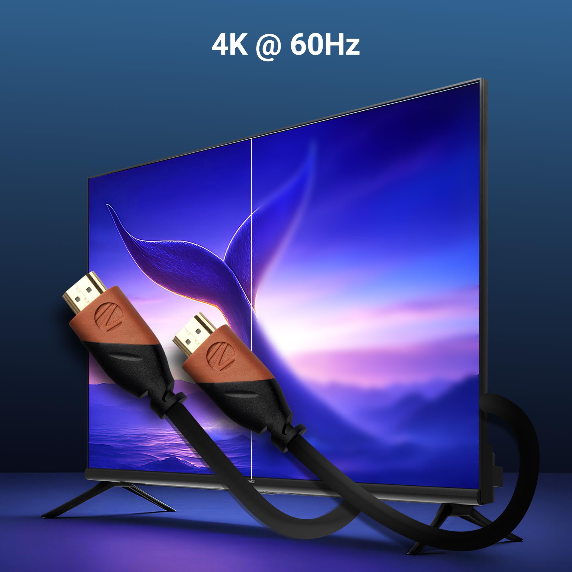 Zebronics HDMI 2.0 Cable with ARC, 4K@60Hz UHD, 3 Meter, 18 Gbps High Speed Data Transmission, Supports 3D, ARC, CEC, 32 Audio Channels, Male-to-Male (HAA3020A) 4