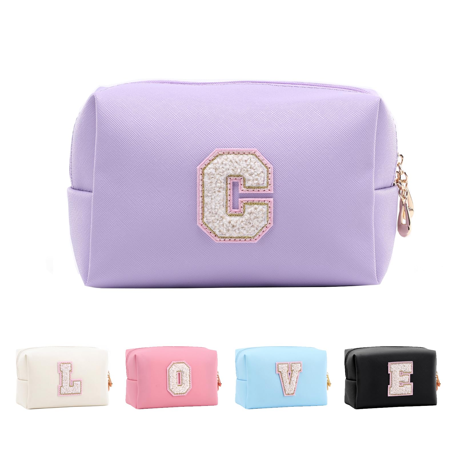 Bolsa de Maquillaje, Bolsa de Cosméticos Impermeable de Viaje, PU Cuero, Neceser de Baño, Bolsa De Aseo Y Almacenamiento para Mujer,Cosas Preppy para niñas Adolescentes (Letra A-Z) — view 24