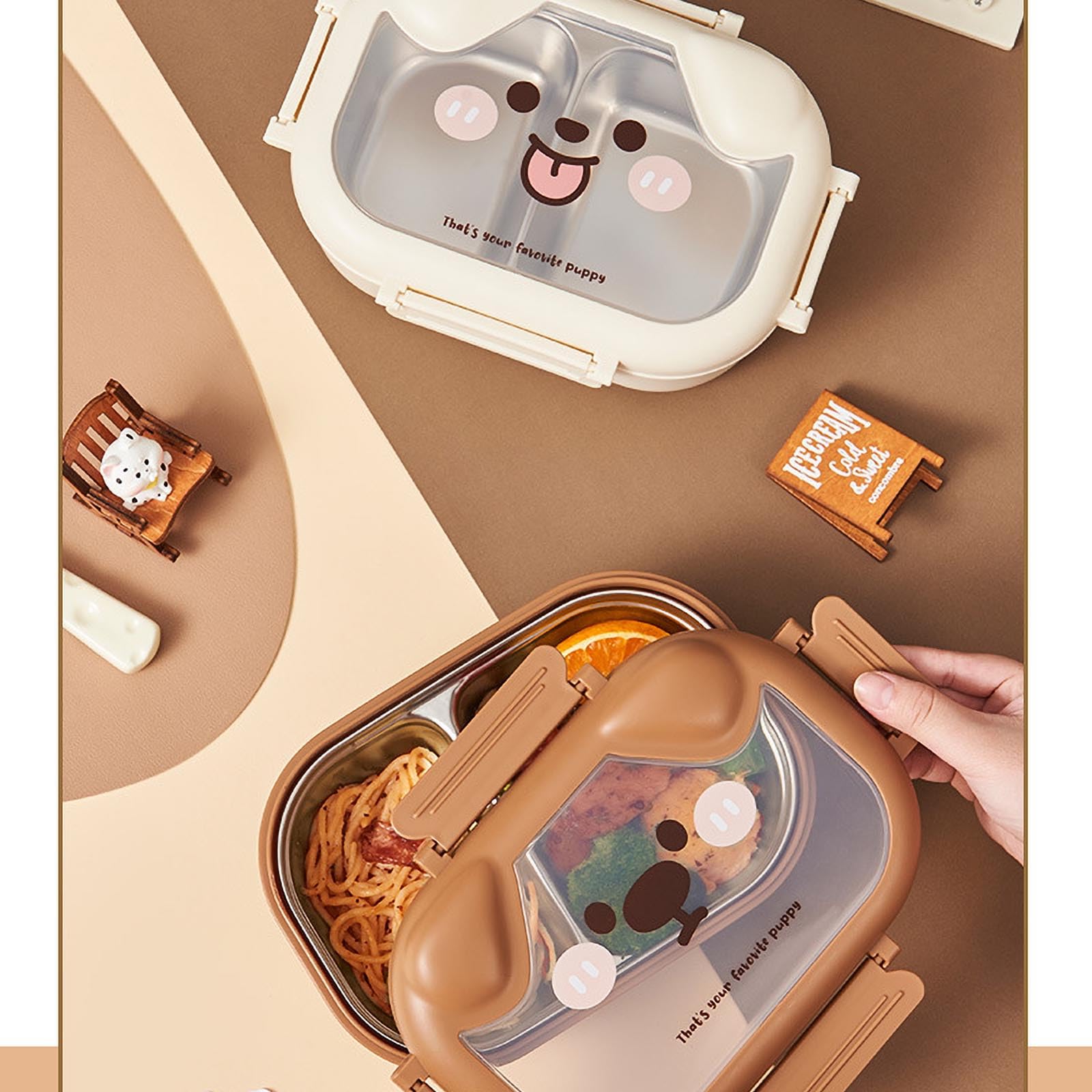 Boite Gouter, Boîte à Déjeuner en Acier Inoxydable, Boite a Gouter Inox, Boîtes à Goûter pour pour l'École, Peut Être Utilisé pour l'École, Le Travail, Les Pique-Niques Et Les Voyages. (white)