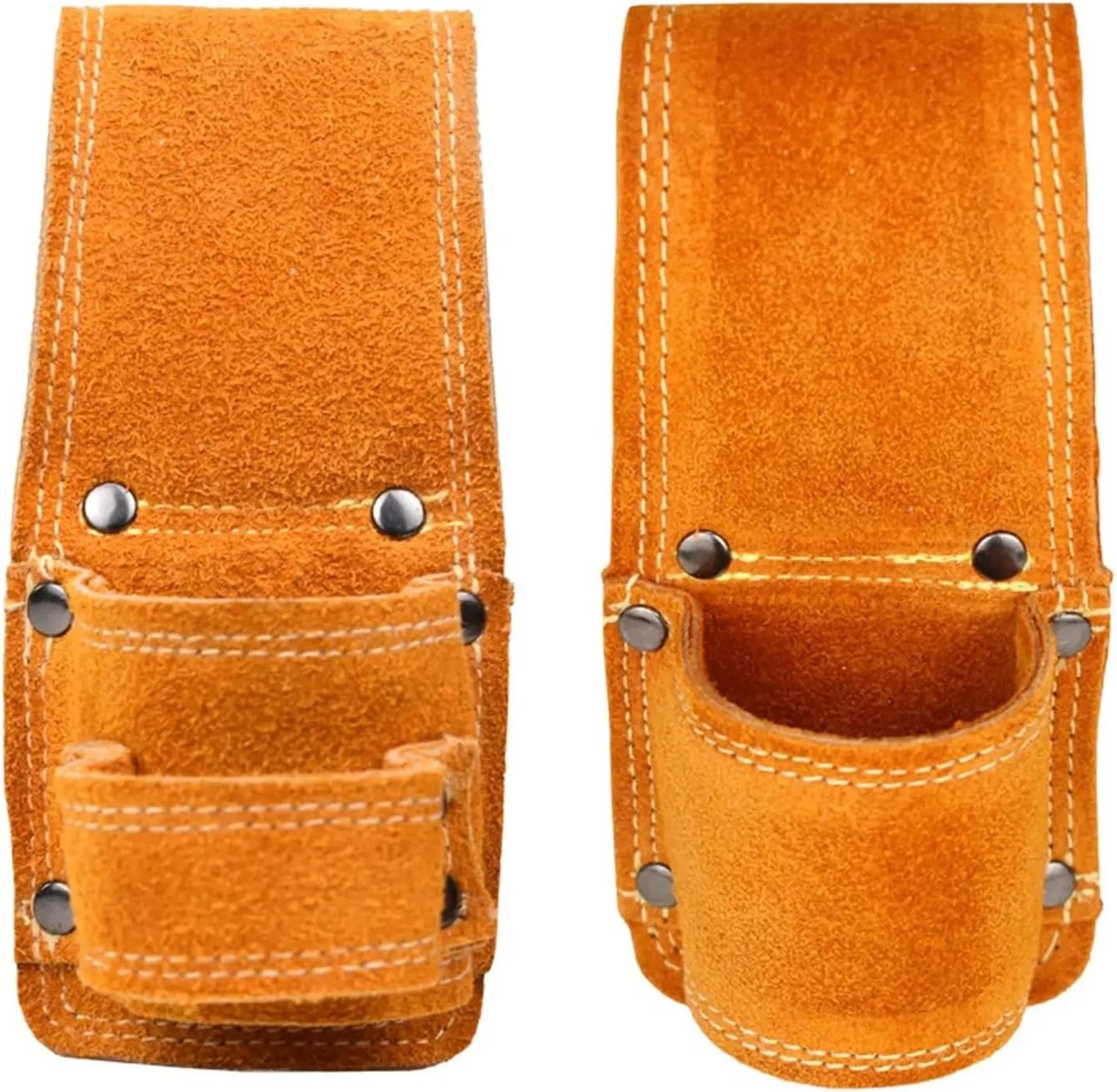 2 Pcs PU Leather Hammer Holder Organizer Wrench Storage Loop Rack Pocket Sheath Holster Tool Belt for Woodworking