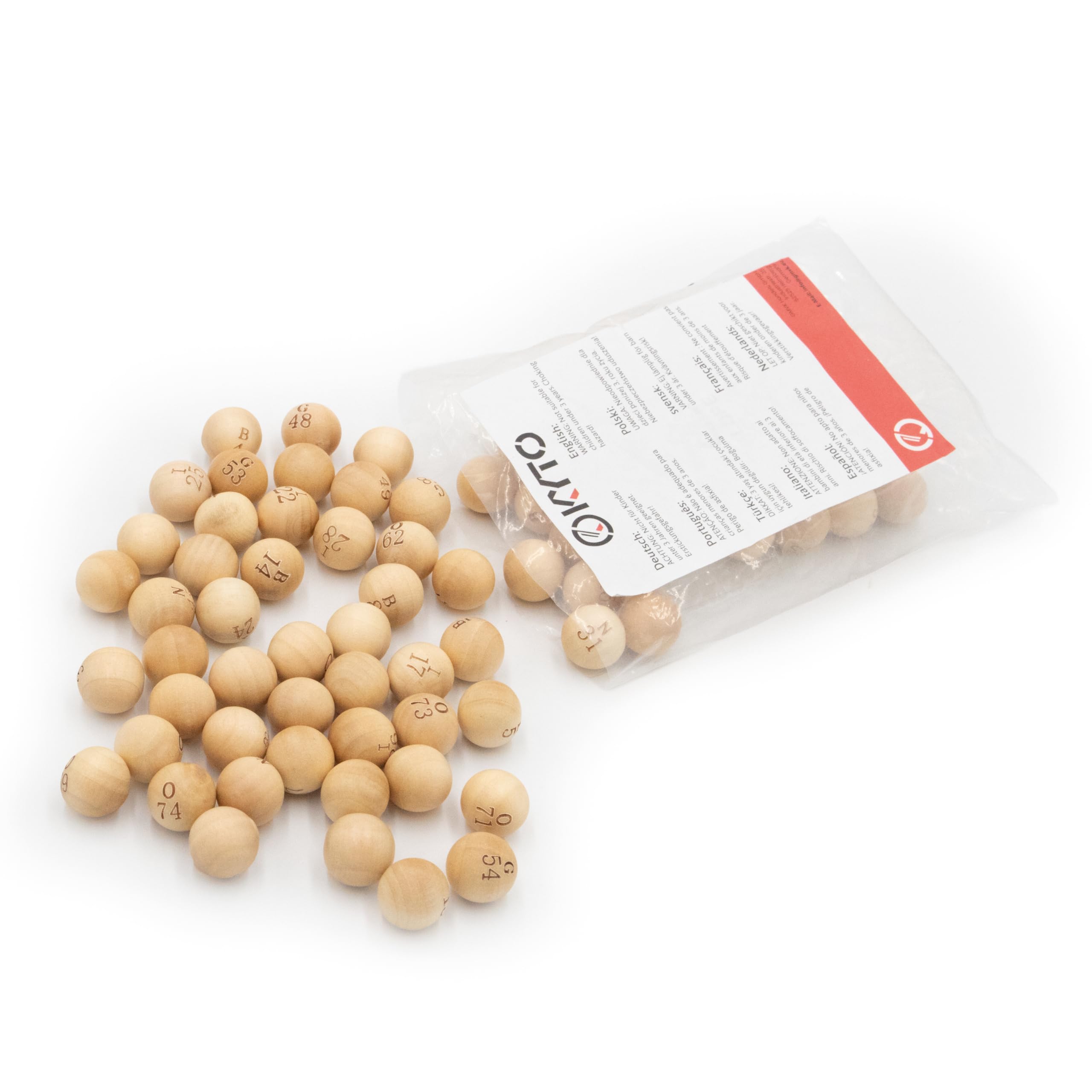 75 Stück Bingo Holzkugeln - Nummeriert Für Partyspiele & Familienfeiern