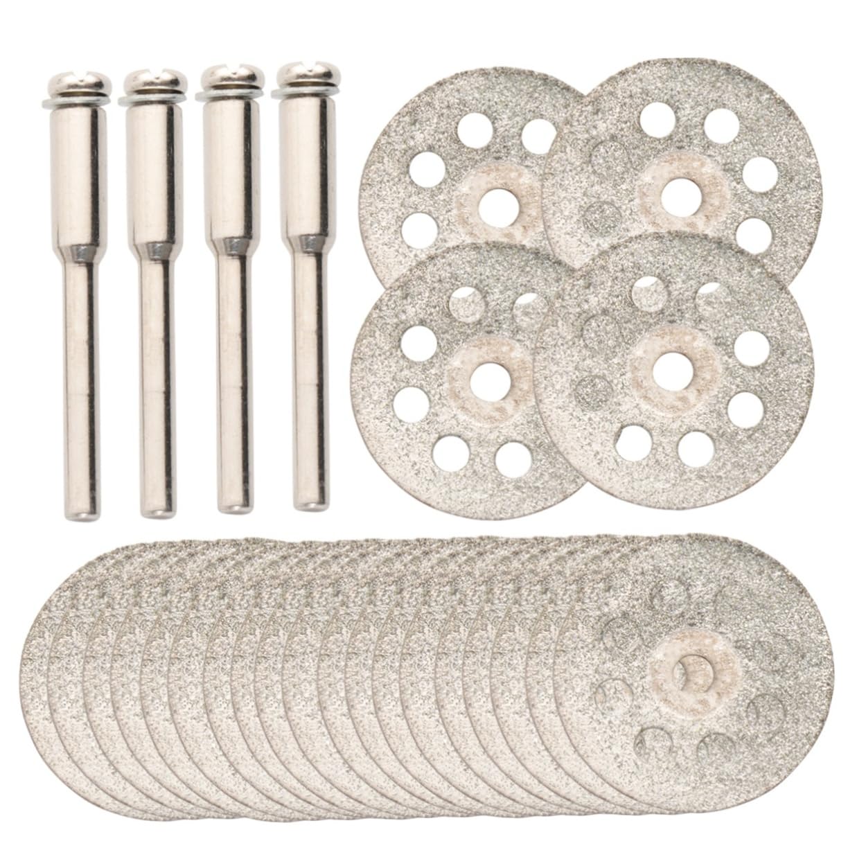 jojofuny 20pcs Diamond Grinding Cutting Discs for Angle Grinder Mini Circular Blades Set 22mm Diameter 4 Mandrel Diamond Tile Cutting Grinding Wheel Disc