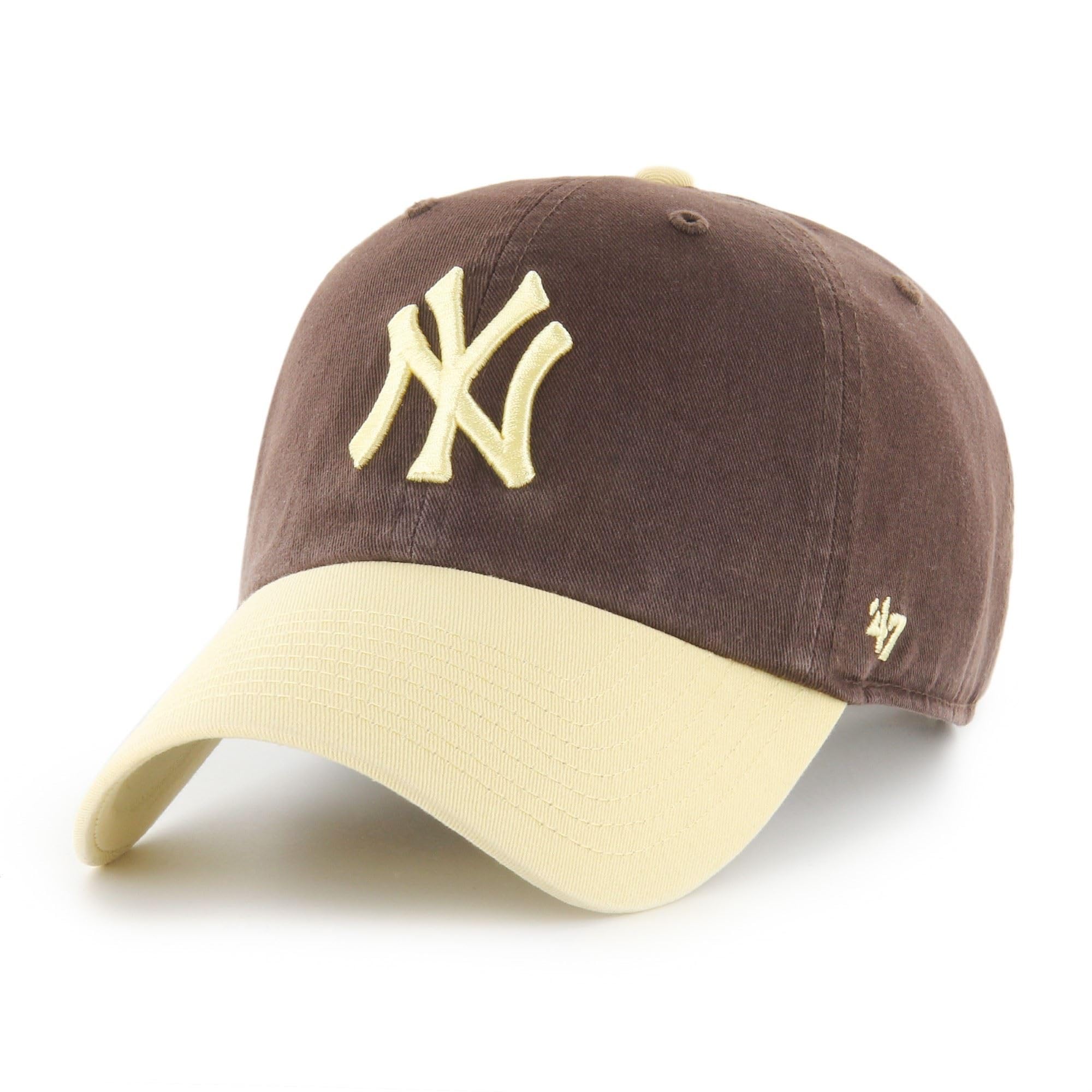 47 New York Yankees MLB Clean Up Two Tone Brown Yellow Adjustable Cap