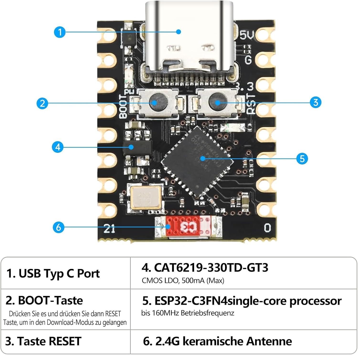 2 szt. ESP32 ESP32-C3 płytka rozwojowa ESP32 C3 obsługuje WiFi Bluetooth kompatybilna z Arduino 4 MB pamięci flash
