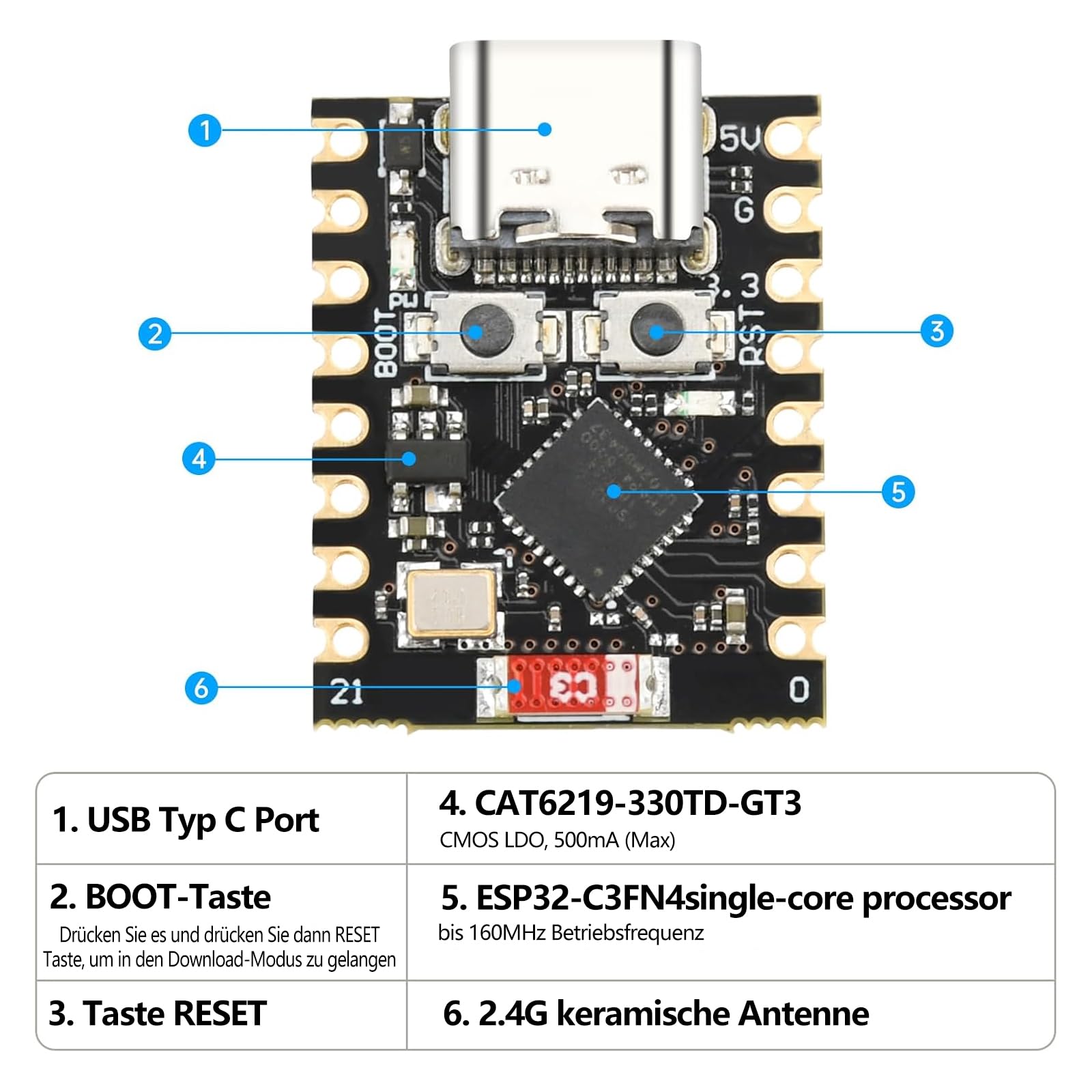 3 szt. ESP32 ESP32-C3 płyta rozwojowa ESP32 C3 obsługuje WiFi Bluetooth 4 MB Flash