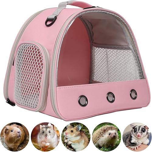 Transportador de dragón barbudo, portador de lagartos, transportador de viaje de animales pequeños para erizo, rata, loro, conejillo de indias,