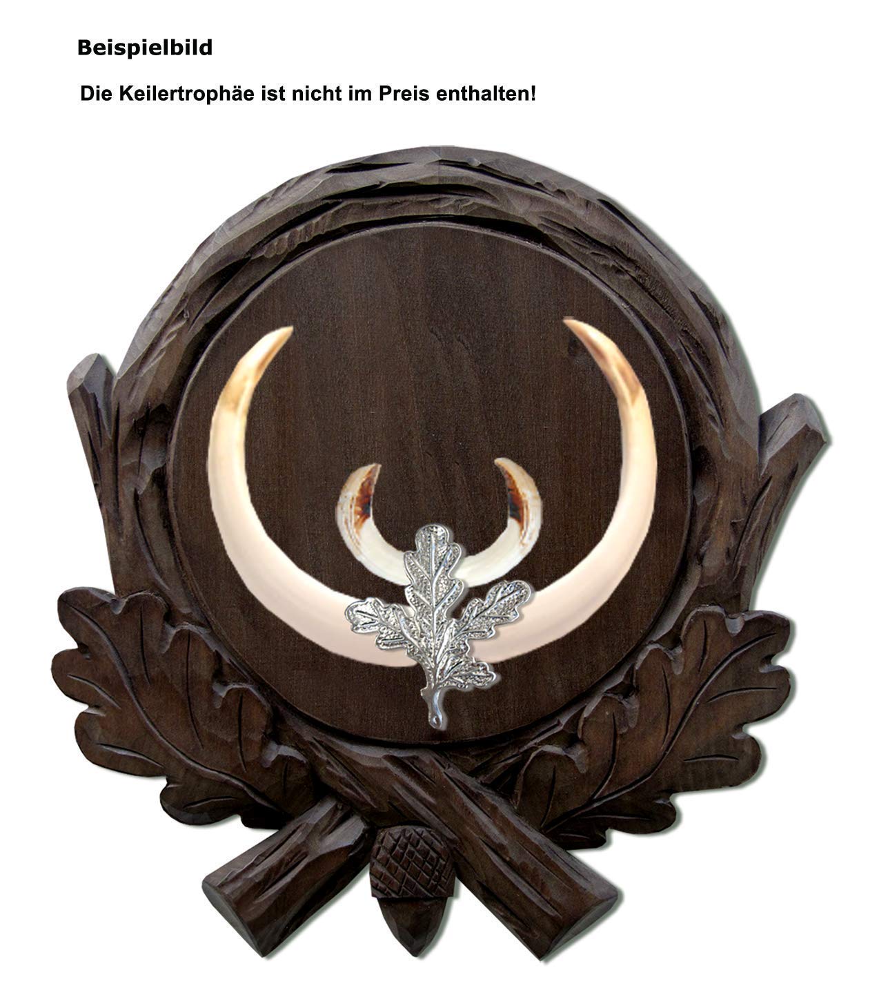 Jagd-Schnitzerei Peter Keilerbrett handgeschnitzt inkl. Abdeckung Keilerbrett 15 cm