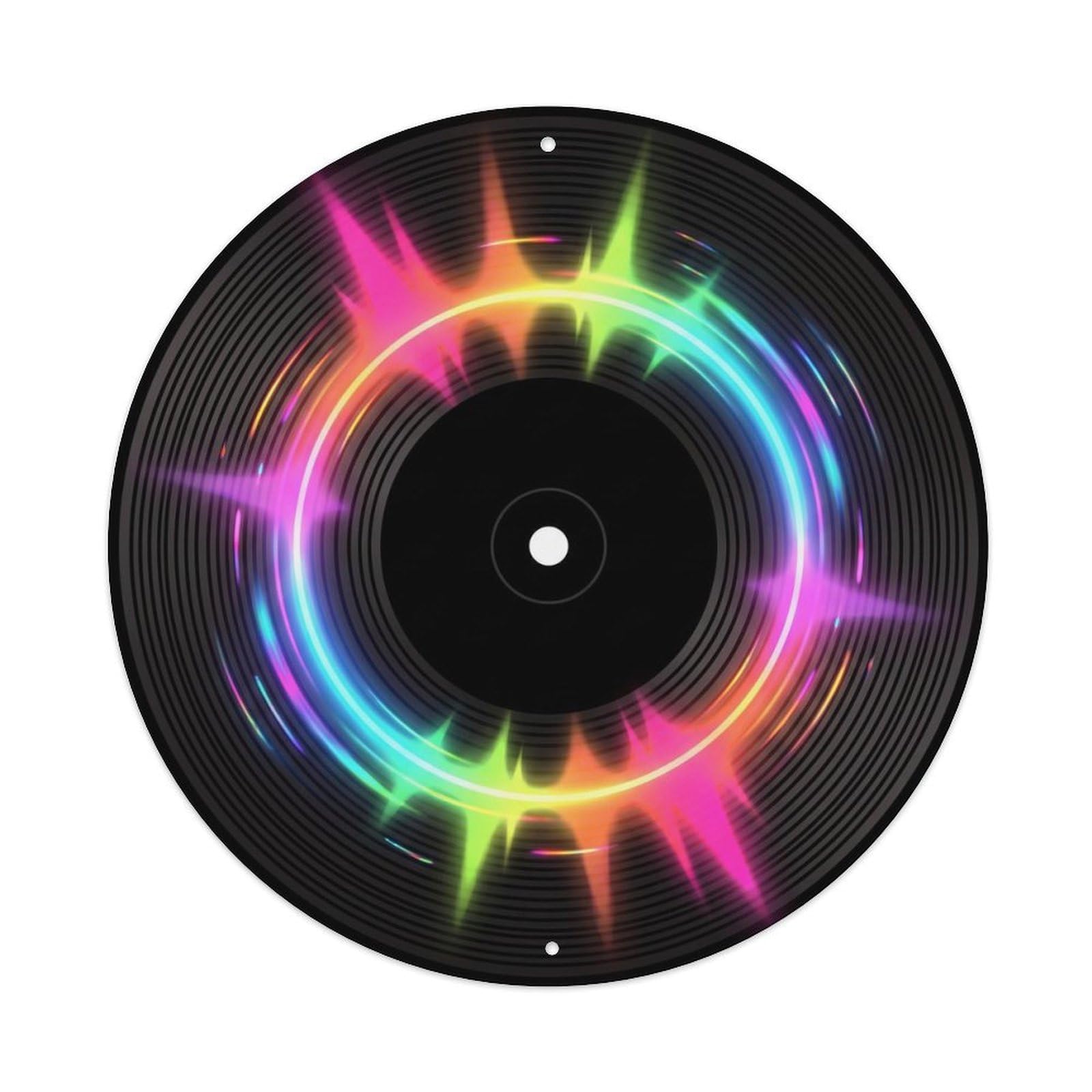Colorful Music Vinyl Records Pulsate Rainbow Energy Metal Tin Sign
