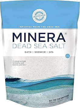Minera Fine Grain Dead Sea Salt for Bath & Soaking 2 lbs, Fast-Dissolving, 100% Pure & Natural, Unscented, Skin-Nourishing Sea Salt