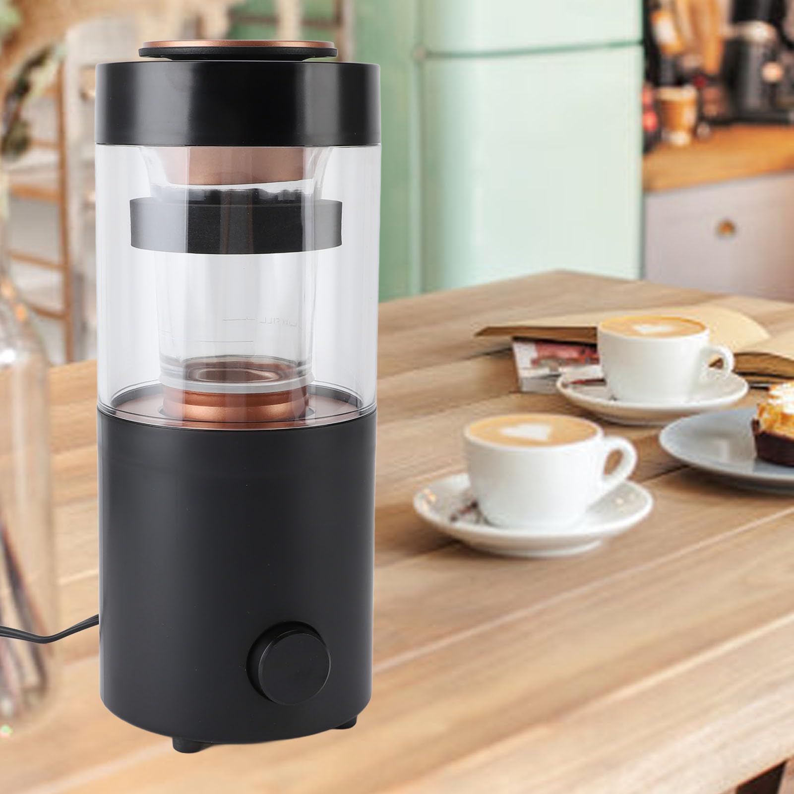 Haofy 1300W Coffee Bean Roaster with Transparent Glass Chamber, Adjustable Settings, Convenient Design for Home Use