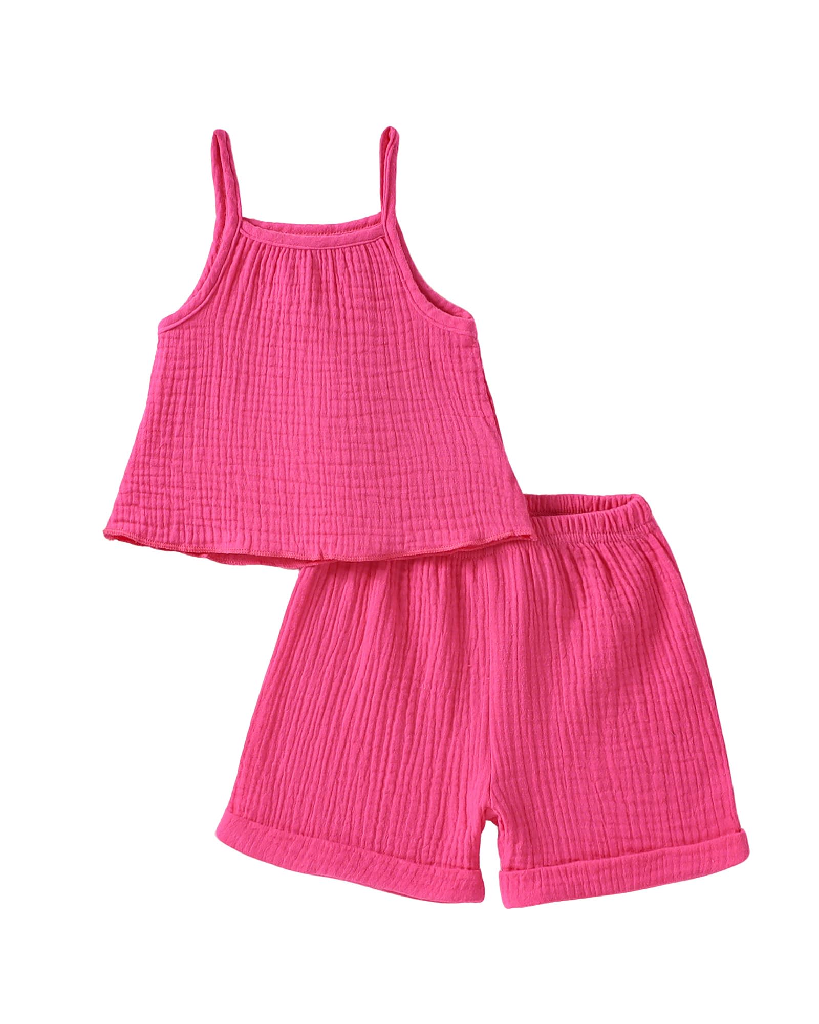 Weebaby Toddler Girl Clothes Baby Summer Outfits Sleeveless Halter Top Ruffle Short Set Cute Kids Clothes Girls