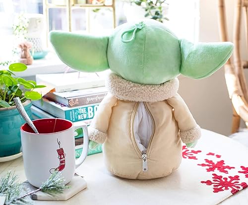 Miniatura 5 de Loungefly Star Wars: The Mandalorian The Child - Juguete de peluche de 12 pulgadas con cremallera de bolsillo, muñeca de peluche Baby Yoda con clip,