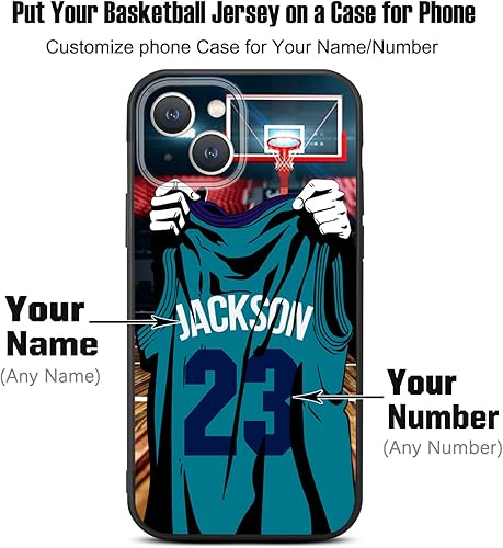 Miniatura 2 de DIY Personalizado Nombre y Número - Jersey de Baloncesto Charlotte - Estuche de Silicona Líquida para iPhone 17 Air 16 15 Pro Max 14 13 Mini 12 11