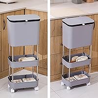 Vista 6 de Contenedor de compostaje de compost de cocina, compostador de cocina, cubo de basura con tapa, contenedores de basura de cocina con contenedores