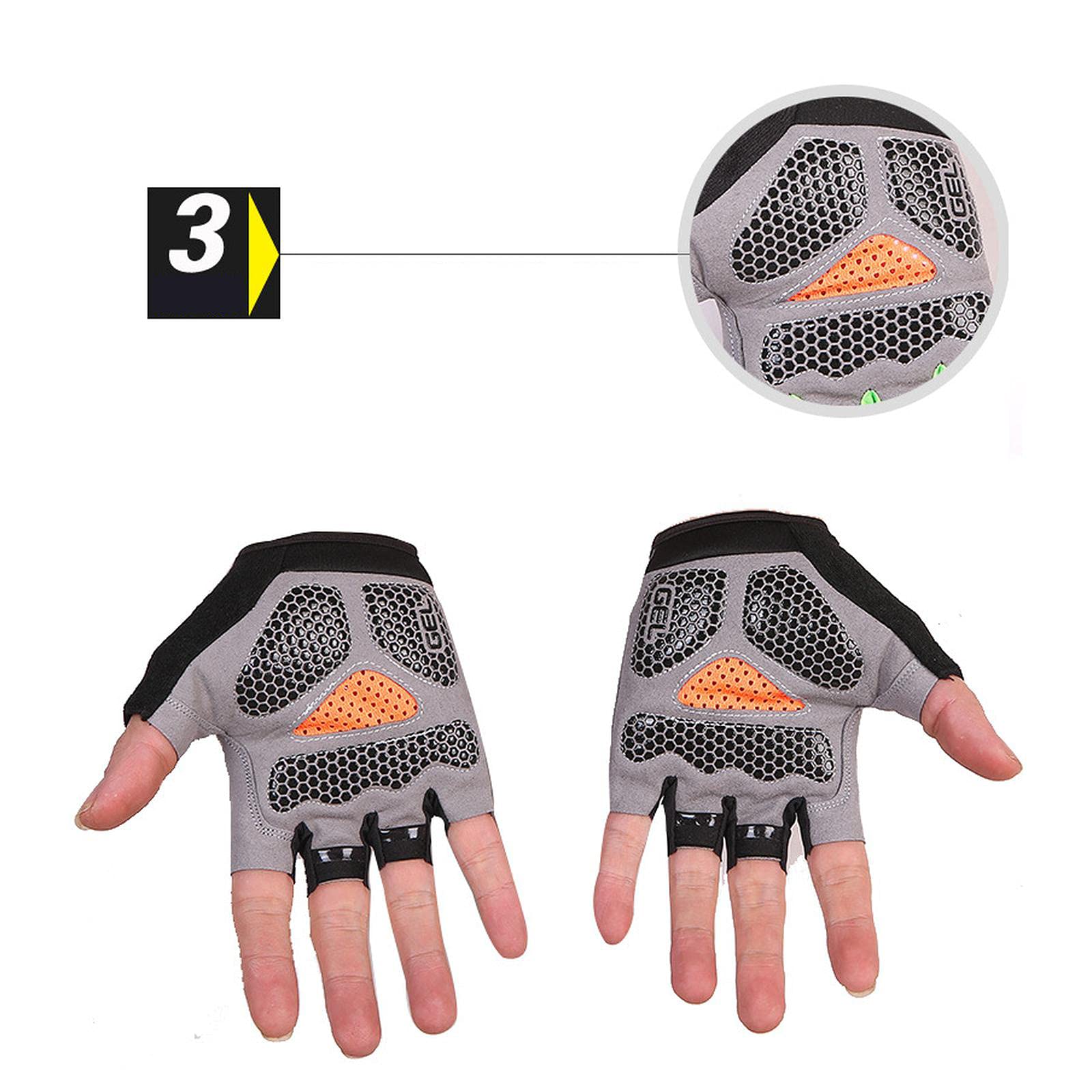 Gants de sport unisexes demi-doigts pour canoë, planche à voile, kitesurf, voile, poignet réglable (mise à niveau, noir, L)