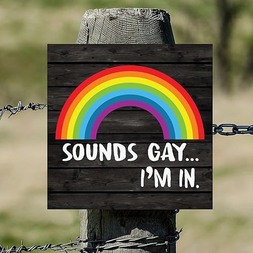Miniatura 5 de Letrero de madera de arco iris del orgullo con sonidos retro, placa de pared LGBTQ para decoración de madera, placa colgante de pared para LGBTQ