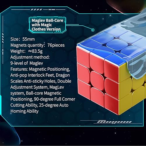Miniatura 2 de Cubo magnético 3 x 3  Moyu & HuaMeng YS3M Cubo magnético de velocidad, cubo mágico suave 3D rompecabezas juego de viaje juguete Fidget cubo de