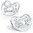 Chicco PhysioForma Luxe Orthodontic Pacifier, 16-24m | 100% Soft Silicone | Supports Breathing & Oral Development | Textured Shield & Handle | Includes Sterilizing Case | BPA Free | Crystal, 2pk