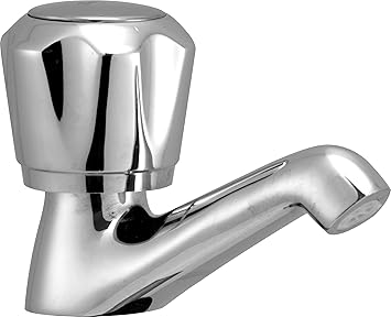 Smile Pillar Cock Stainless Steel Tap Chrome | Health Faucet| Water Tap | Basin Tap | for Bathroom Kitchen Sink Garden, (Mini Conti Series).