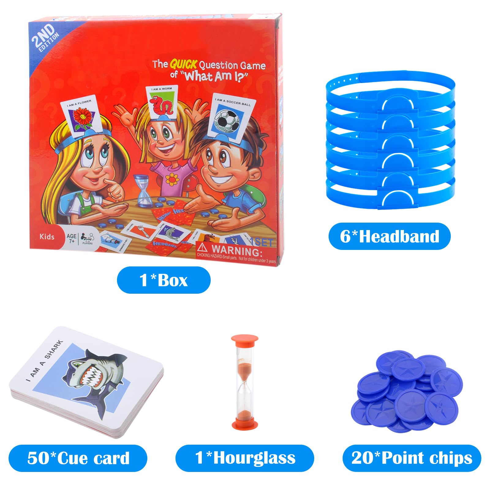 Qui Est-Ce ? Jeu De Devinettes Classique – 2 Joueurs, 80 Cartes, Plateau Bleu/rouge, Dès 6 Ans