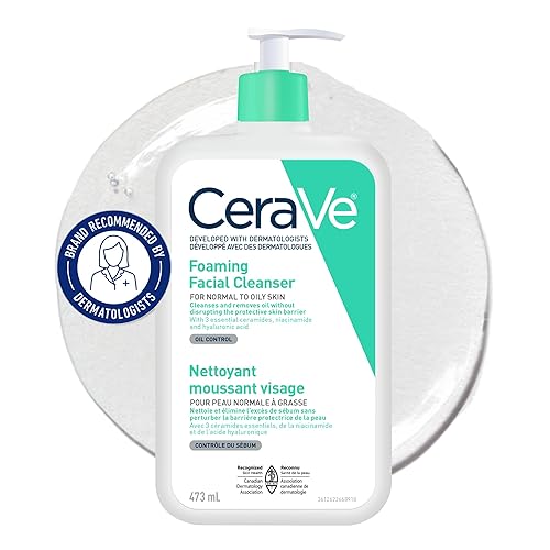 CeraVe Foaming Face Wash, Gentle Face Cleanser for Men & Women with Hyaluronic Acid, Niacinamide, Ceramides. Makeup Remover for oily skin, Fragrance-Free, Non-Comedogenic, Sensitive Skin, 473ML - Face Cleanser - 473 ml (Pack of 1)
