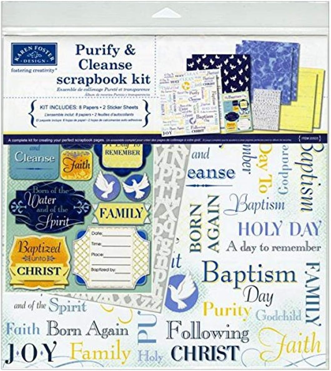 Karen Foster Design Themed Paper and Stickers Scrapbook Kit, Baptism