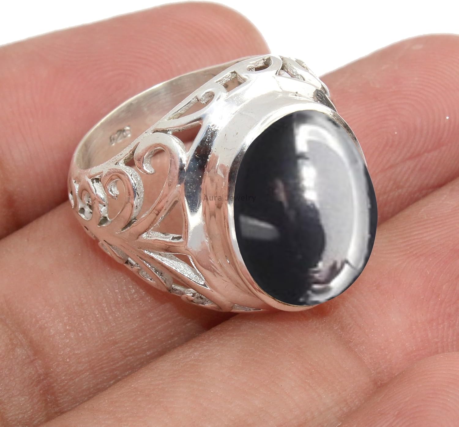 925 Sterling Silver Ring For Men & Women Natural Gemstone Ring Sterling Silver Minimalist Ring June Birthstone White Gemstone Ring