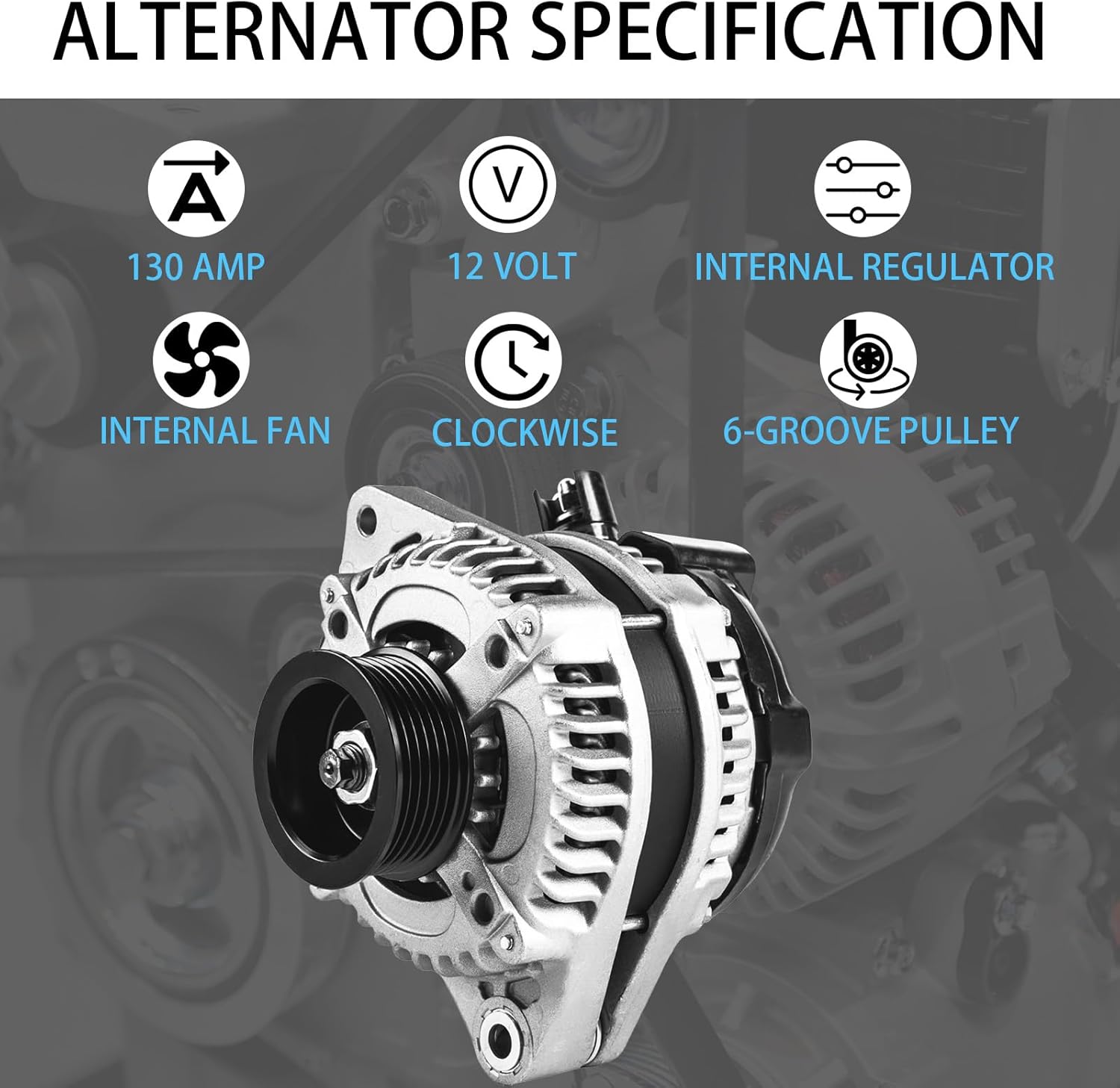 AND0339 11150 11151 Alternator fit for Acura MDX RL TL for Honda Odyssey Pilot Ridgeline 3.2 3.5L 3.7L, 11099 Auto Part Alternator 130AMP 12V 31100-RDJ-A01