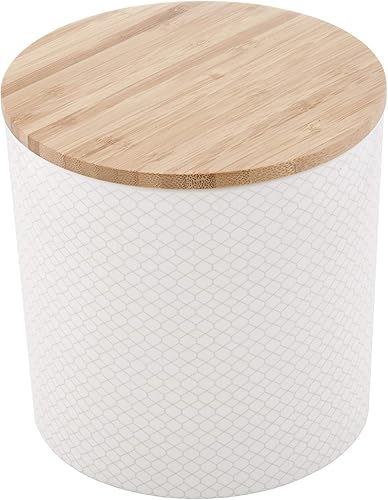 Bote con tapa Tablecraft 700015 de 56 oz, 5,75 x 5,75 x 6, de melamina y bambú.