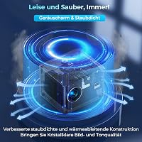 Tasofac 4K Projektor Autofókusz Trapézkorrekció 26000 Lumen WiFi Bluetooth 6