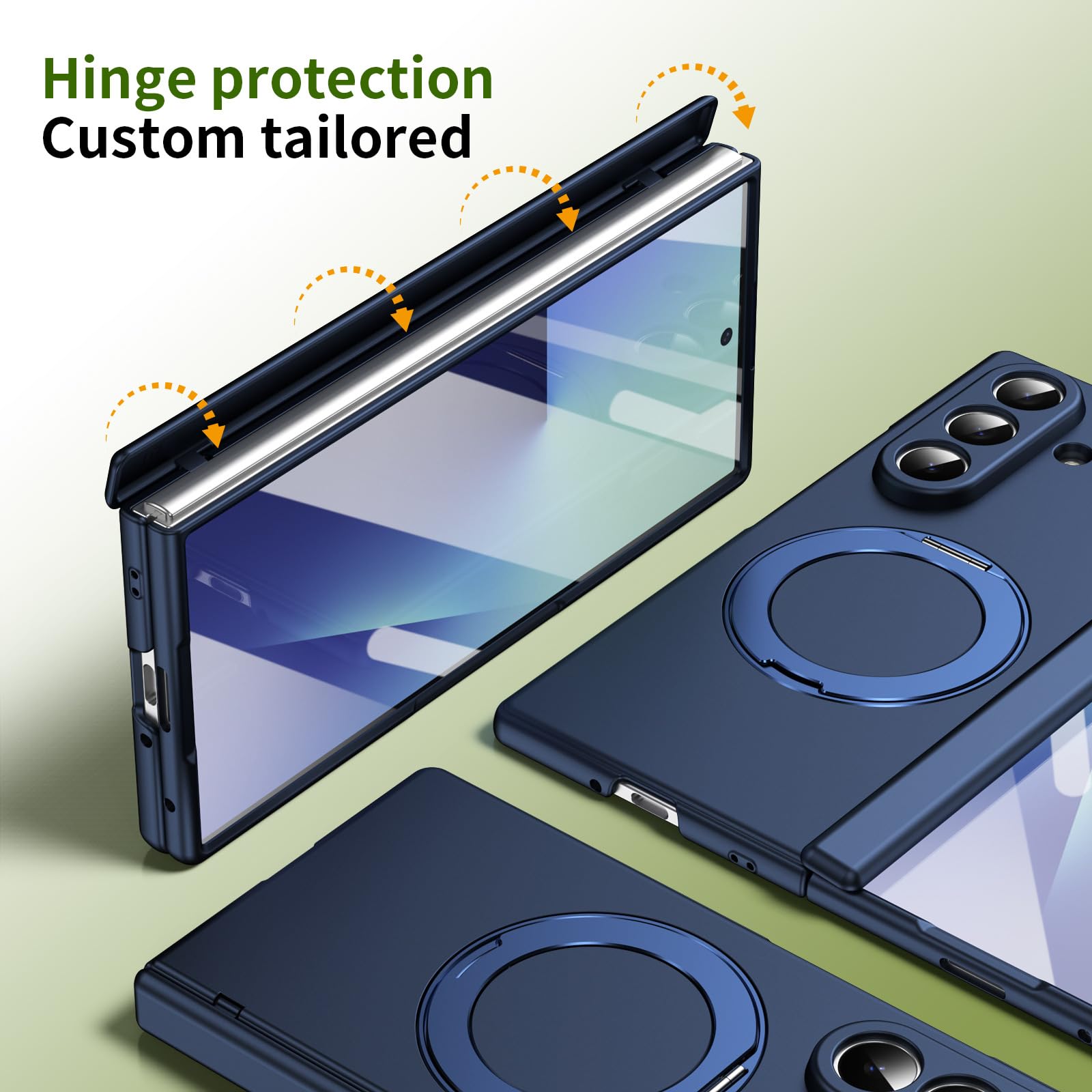 Magnetisch Hülle für Samsung Galaxy Z Fold 8 Ultra, Drehbar Ring Ständer