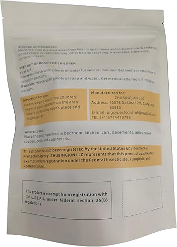 Miniatura 4 de Bolsas de control de plagas, repelente de mosquitos, ratas, hormigas, cucarachas, polillas y otras plagas, repelente de ratones de aceite de menta