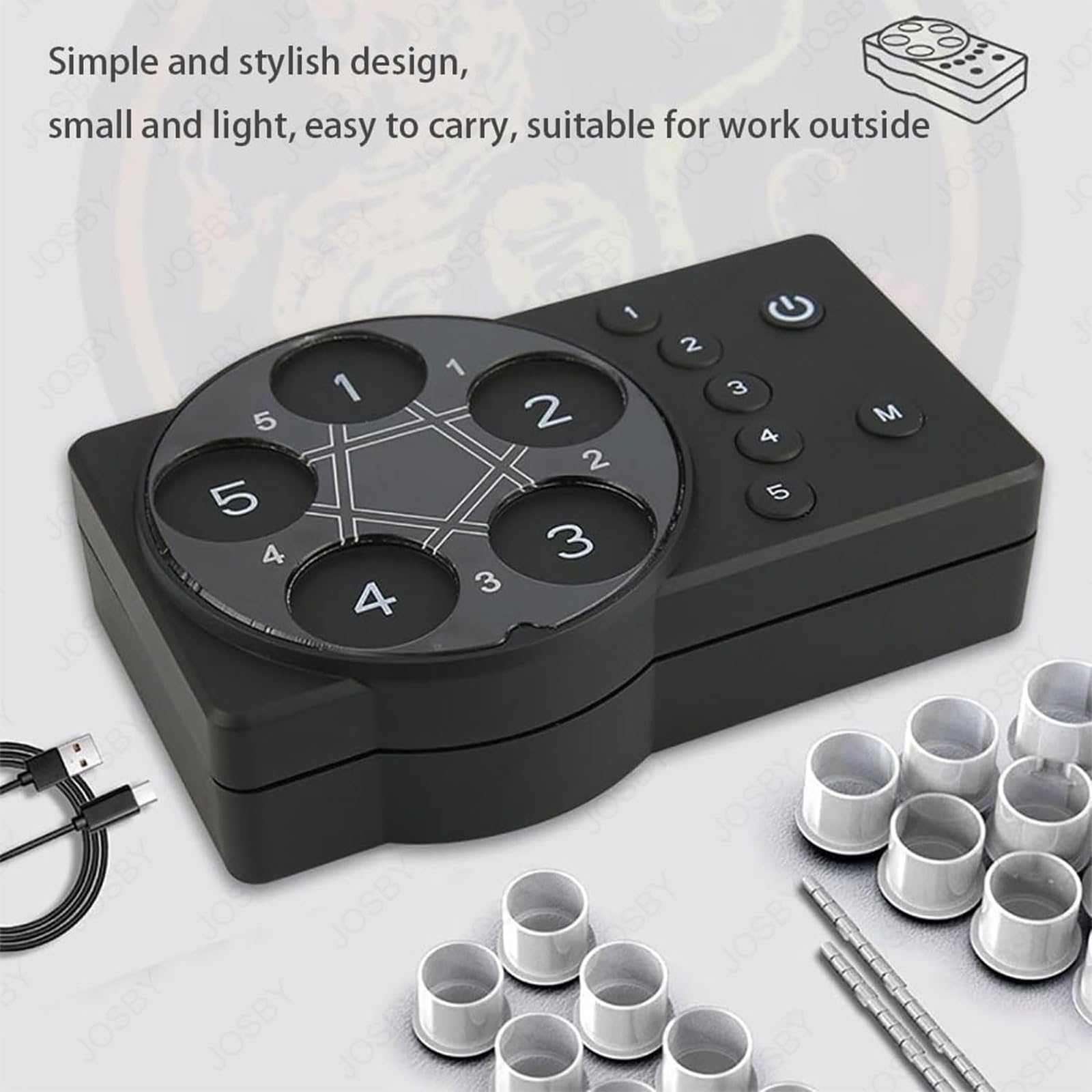 Agitatore Automatico Inchiostro, Agitatore Magnetico velocità Regolabile con 90Aste Magnetiche, 8Tazze Singole, Dimensioni: 17x20MM/5 Posizioni Agitazione/velocità Regolabile, per Miscelazione