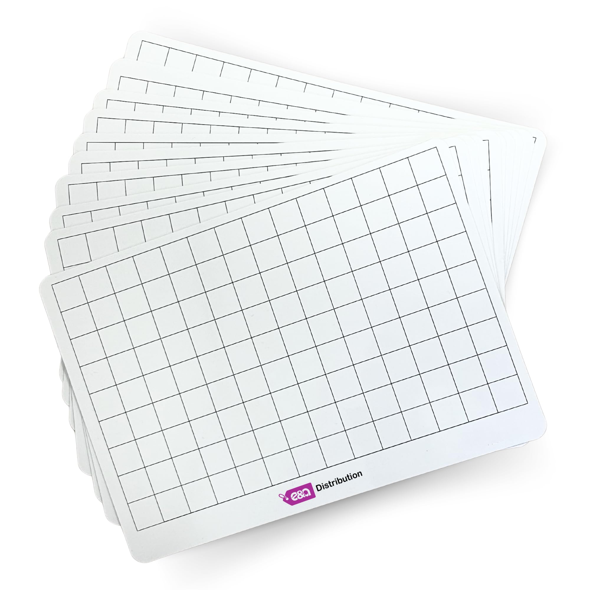 Gridded Drywipe White Board A4 (Pack of 10) - 750 Micron Thickness