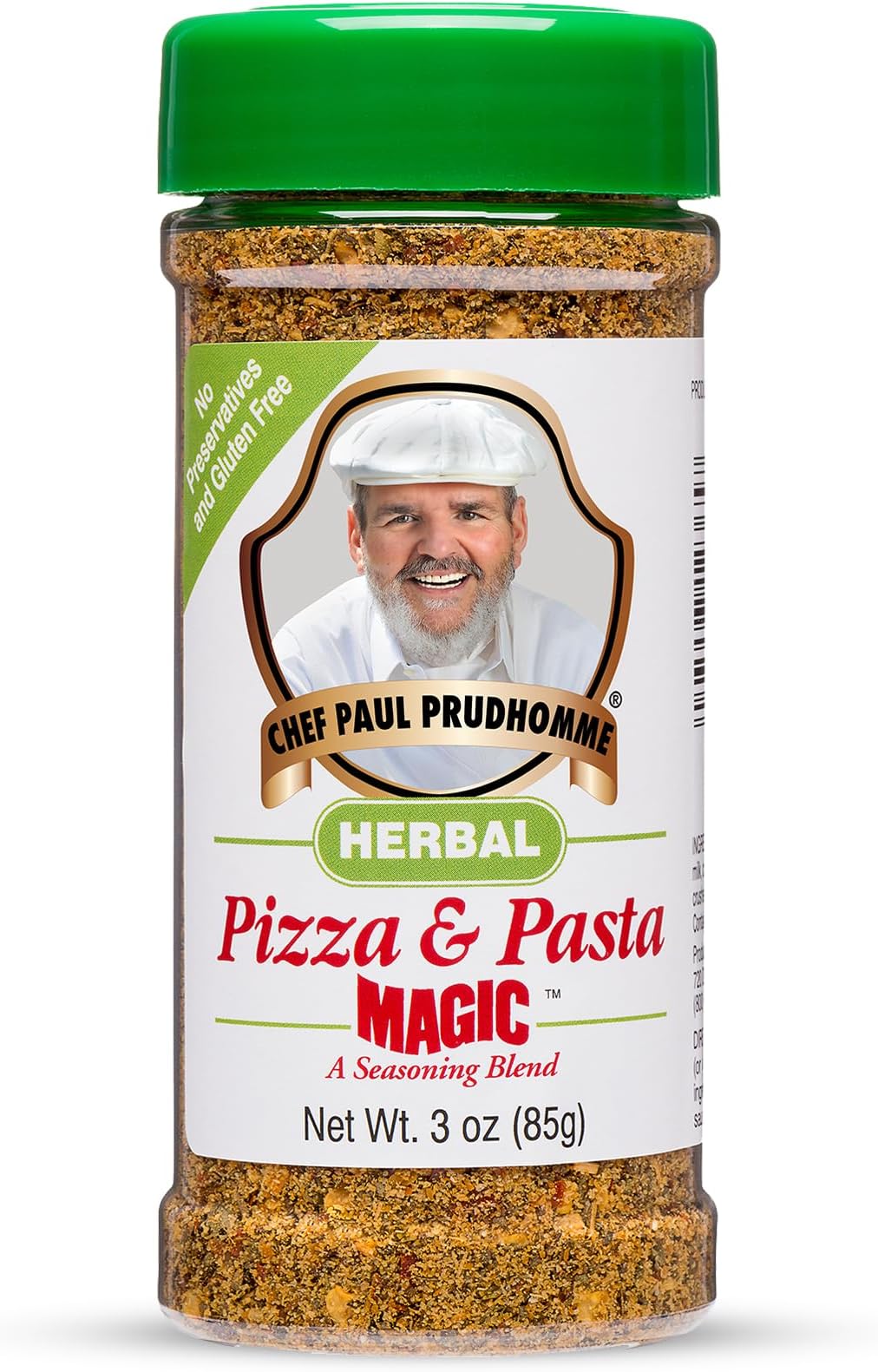 Chef Paul Prudhomme's Herbal Pizza and Pasta Magic Seasoning - Parmesan Cheese, Italian Herbs & Spices - No Salt & MSG-Free - Ideal for Pizza, Pasta, Soups, Salads, & More - 3oz (Pack of 1)