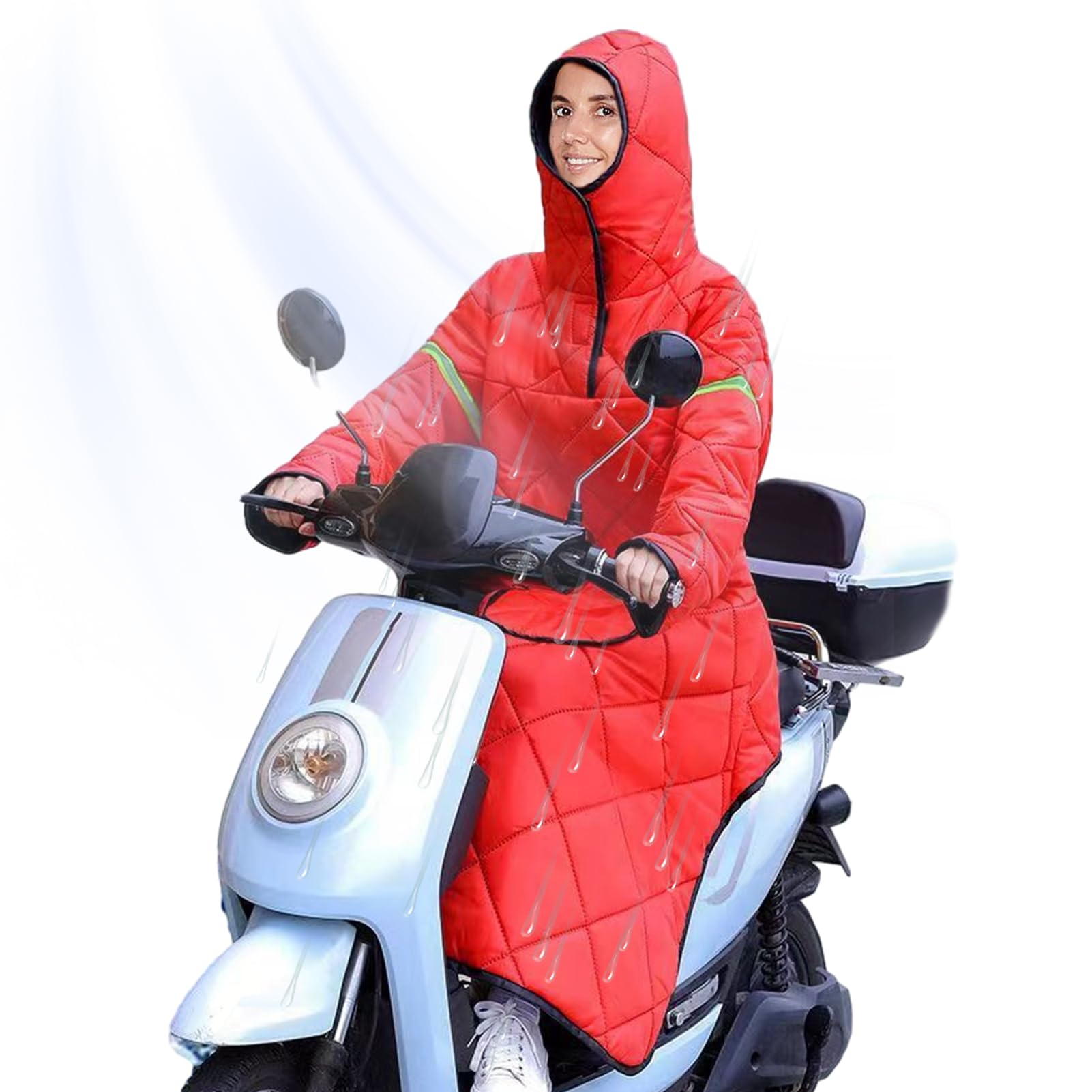 Teksome Housse Chaude pour Jambes de Scooter - Maillot de Cyclisme d'hiver rembourré et épais avec Bandes réfléchissantes,Housse de Protection imperméable Contre la Pluie pour cyclomoteur, Couverture